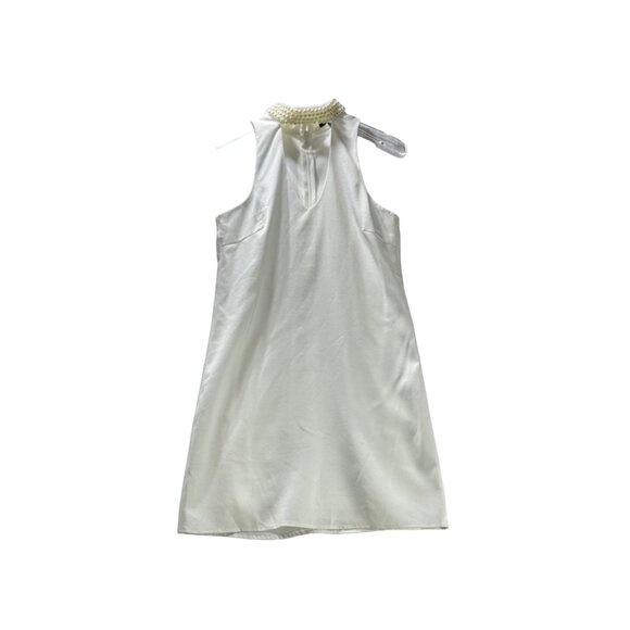LULUS Women's Dress White Sleeveless Pearl Embellished Neckline Stretch Size XS - Picture 13 of 16
